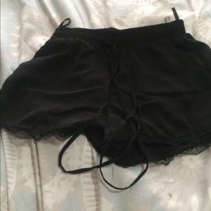 Lace trim shorts